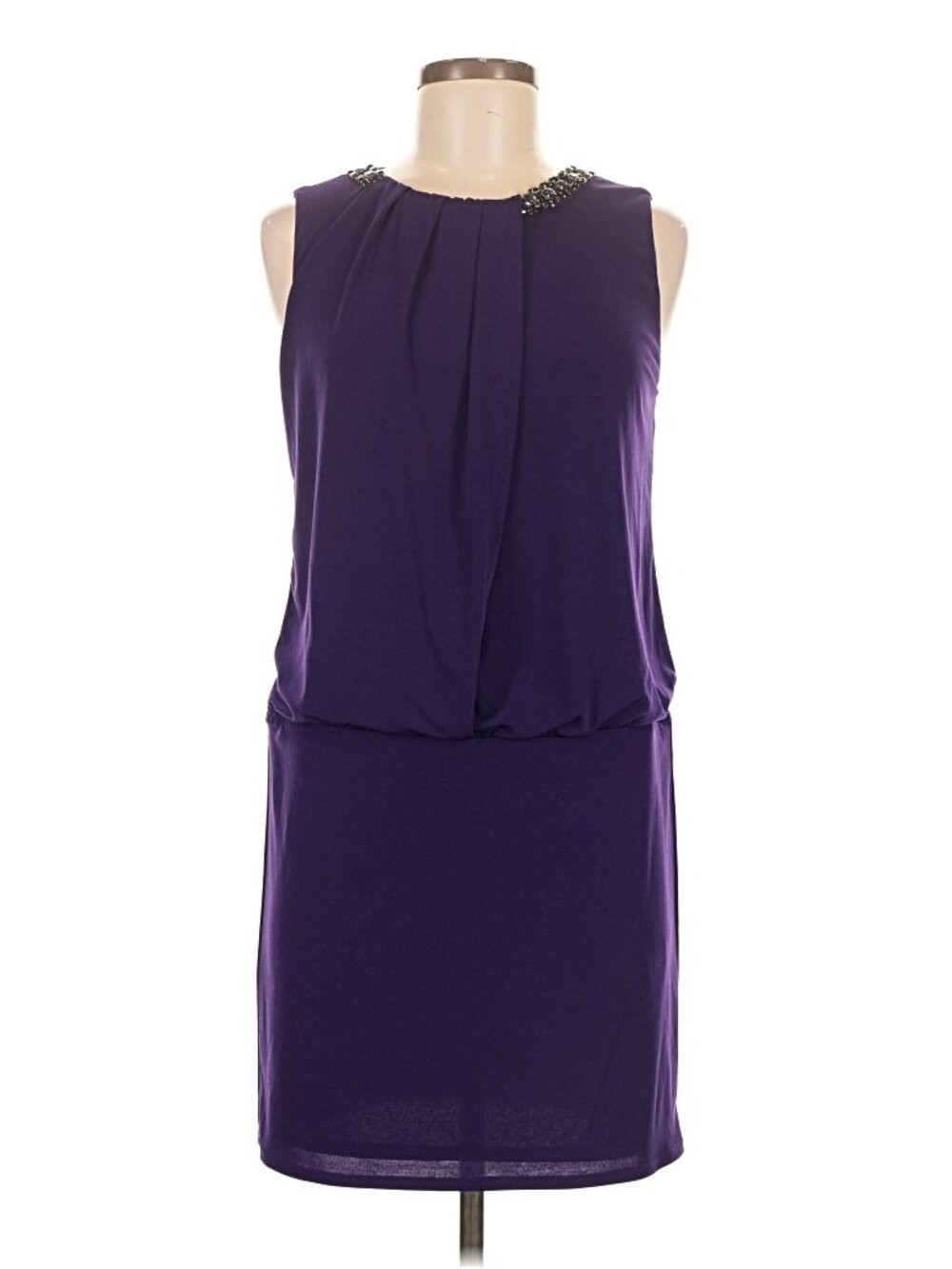 NWT Purple Jewel tone dress with rhinestone shoulder details, size 6